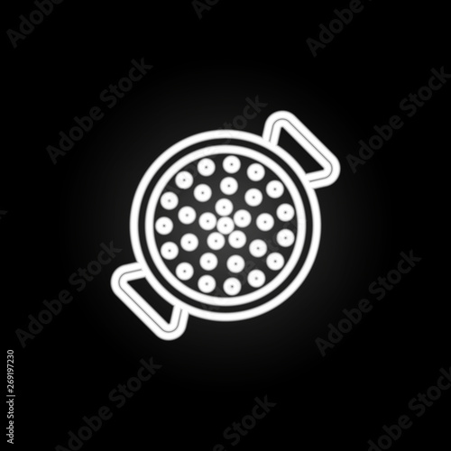 Casserole, cooking pot, saucepan neon icon. Elements of kitchen utencils set. Simple icon for websites, web design, mobile app, info graphics