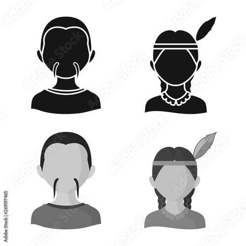Isolated object of imitator and resident symbol. Set of imitator and culture stock symbol for web.