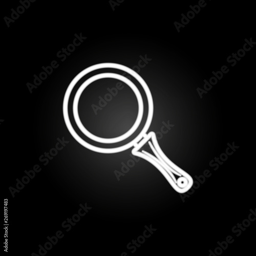 Cookery, frying pan, skillet neon icon. Elements of kitchen utencils set. Simple icon for websites, web design, mobile app, info graphics