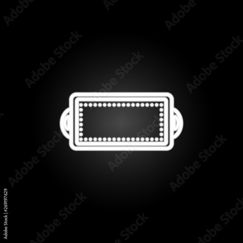 Food serving tray, serving & dining tray neon icon. Elements of kitchen utencils set. Simple icon for websites, web design, mobile app, info graphics