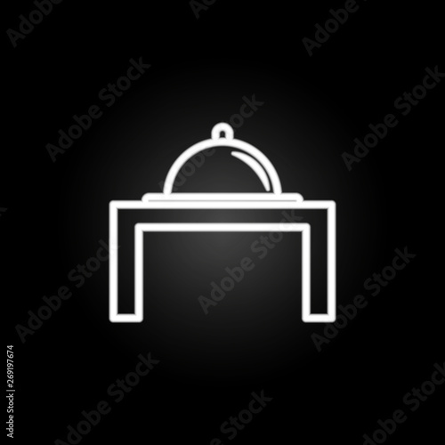 Food platter, food serving, cloche neon icon. Elements of kitchen utencils set. Simple icon for websites, web design, mobile app, info graphics