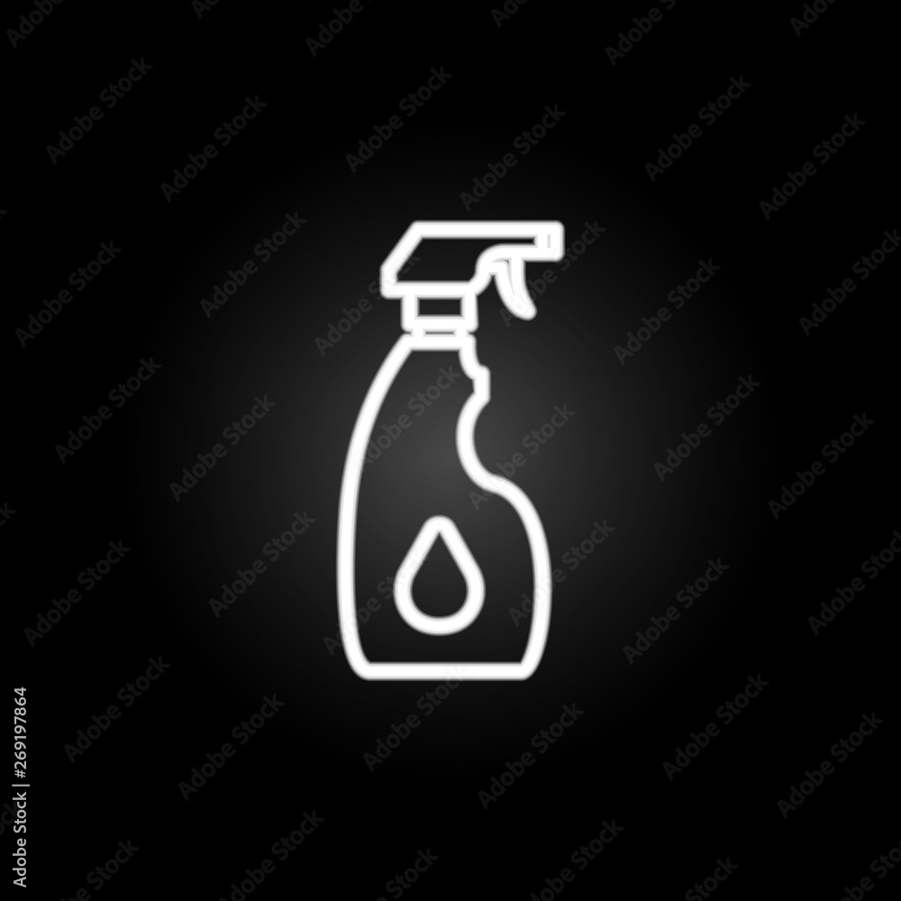 Obraz premium Dishwashing liquid, laundry detergent neon icon. Elements of kitchen utencils set. Simple icon for websites, web design, mobile app, info graphics