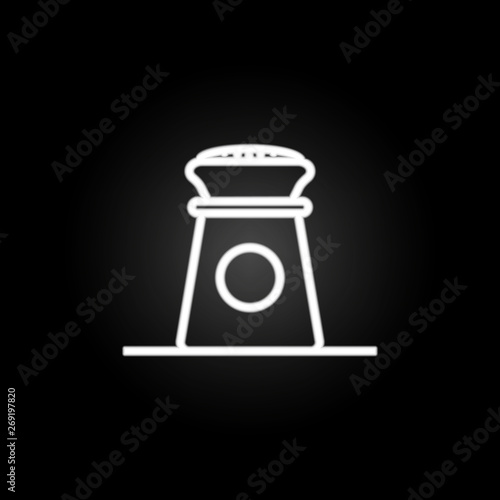 Pepper shaker,, salt shaker neon icon. Elements of kitchen utencils set. Simple icon for websites, web design, mobile app, info graphics