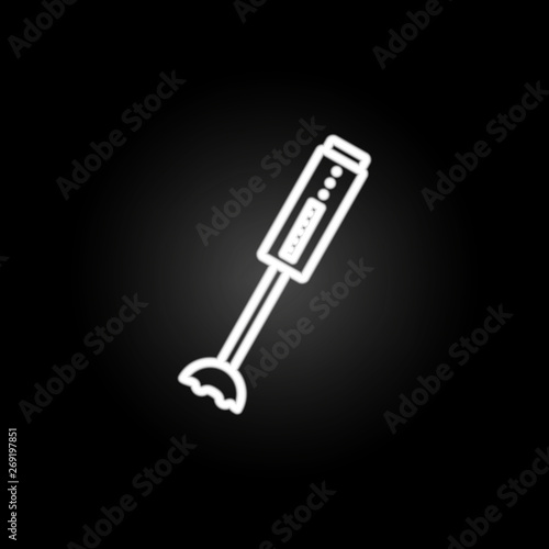Fire lighting device, gas lighter, wand lighter neon icon. Elements of kitchen utencils set. Simple icon for websites, web design, mobile app, info graphics
