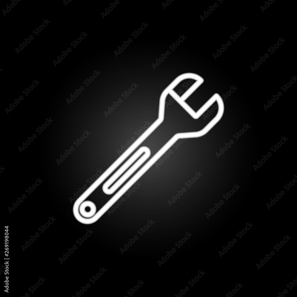 wrench neon icon. Elements of motor sports set. Simple icon for websites, web design, mobile app, info graphics wrench neon icon. Elements of motor sports set. Simple icon for websites, web design, mobile app, info graphics