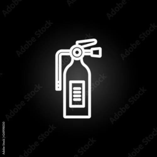 fire extinguisher neon icon. Elements of motor sports set. Simple icon for websites, web design, mobile app, info graphics