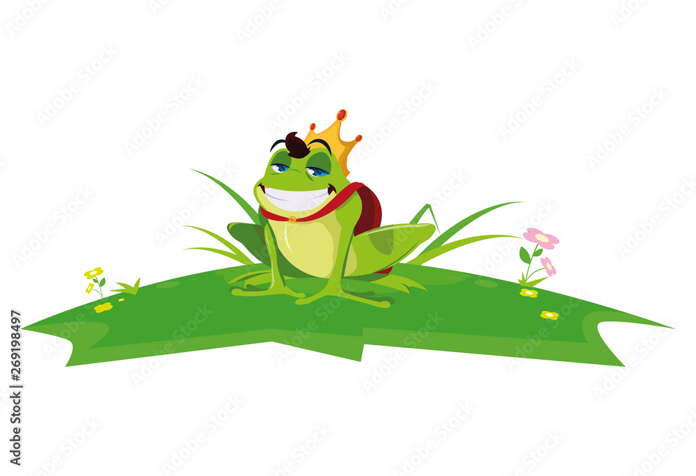 Obraz premium toad prince in garden fairytale character