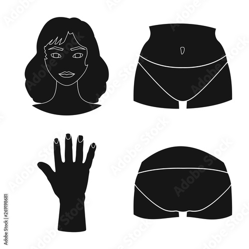 Isolated object of body and part symbol. Set of body and anatomy stock vector illustration.