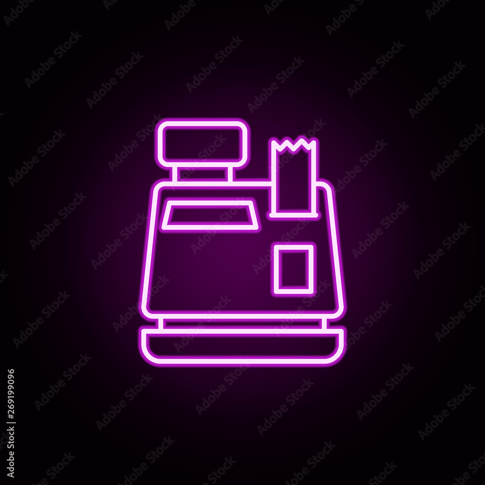 cashbox neon icon. Elements of online shopping set. Simple icon for websites, web design, mobile app, info graphics cashbox neon icon. Elements of online shopping set. Simple icon for websites, web design, mobile app, info graphics