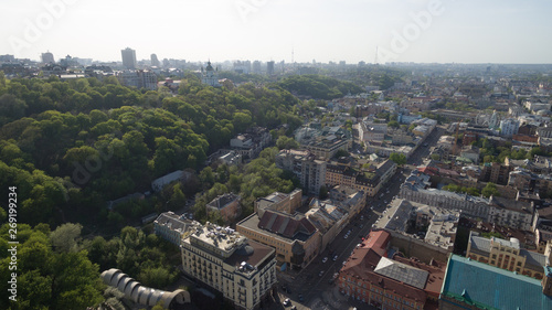 Modern life and rest in the city, view from above with the drone.