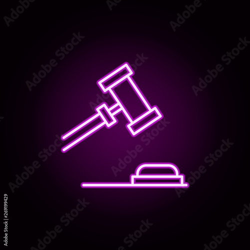 auction neon icon. Elements of online shopping set. Simple icon for websites, web design, mobile app, info graphics