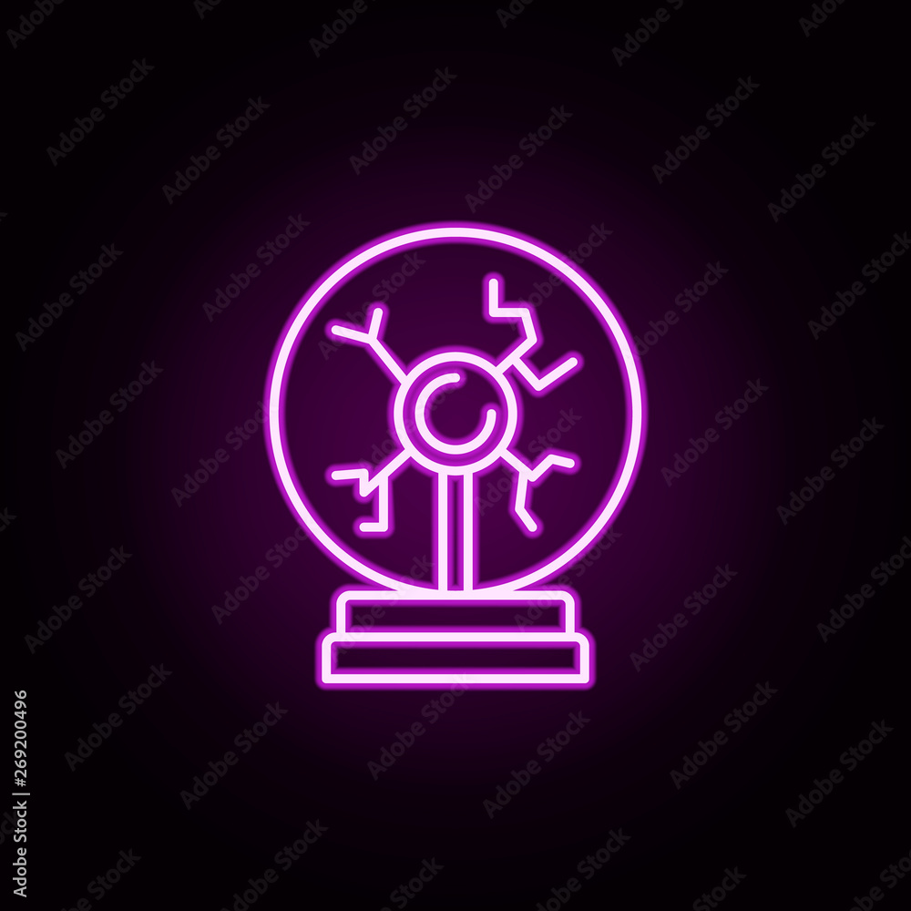 plasma ball neon icon. Elements of physics set. Simple icon for websites, web design, mobile app, info graphics plasma ball neon icon. Elements of physics set. Simple icon for websites, web design, mobile app, info graphics