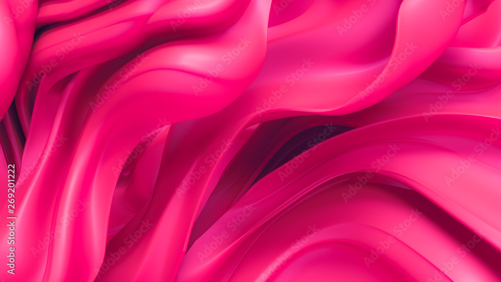 Fototapeta premium Luxury elegant background with silk drapery. 3d illustration, 3d rendering.