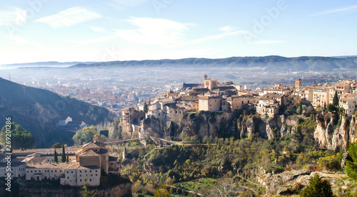 Cuenca medieval in Spain, old townpanoramic view