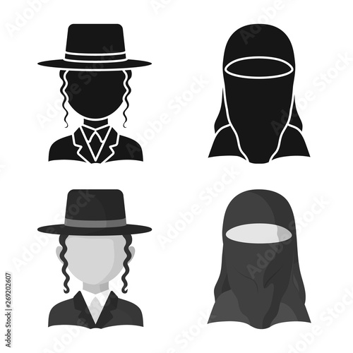 Vector design of imitator and resident icon. Set of imitator and culture stock symbol for web.