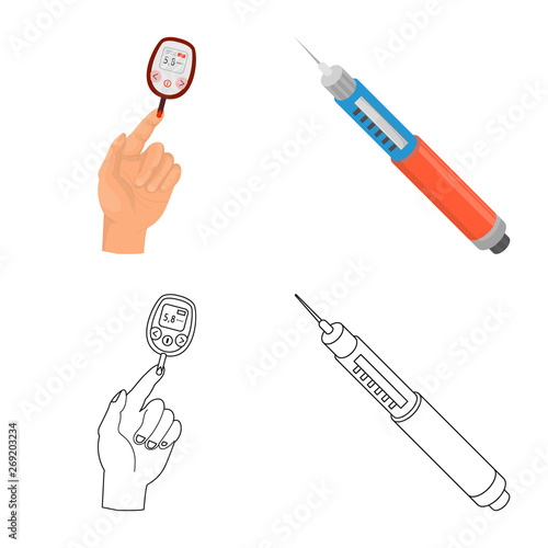 Isolated object of diet and treatment  symbol. Collection of diet and medicine stock vector illustration.