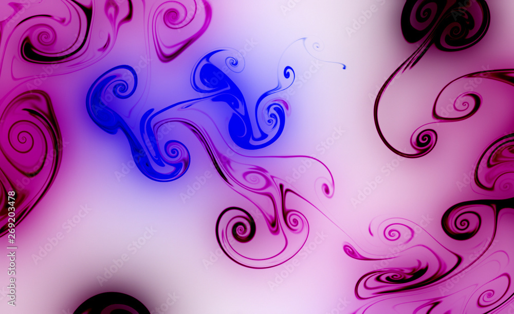 Seamless colorful  smoke pattern. Magic space texture on white background.