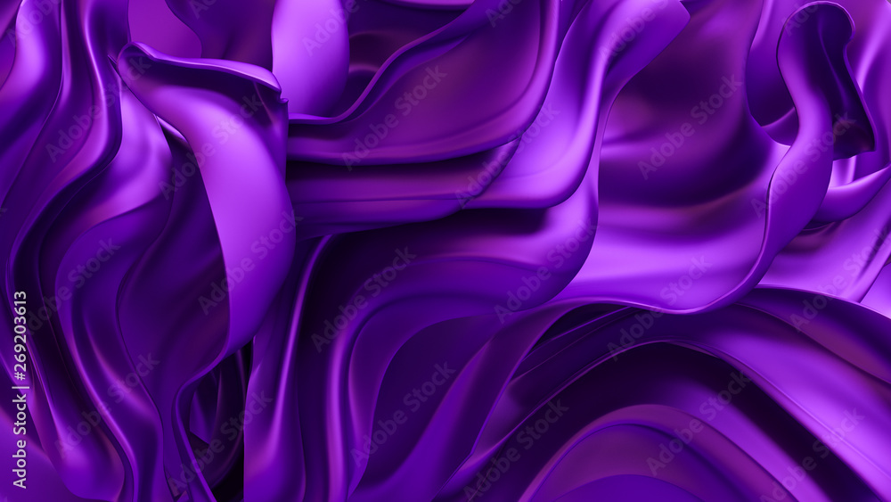 Fototapeta premium Luxury elegant background with silk drapery. 3d illustration, 3d rendering.
