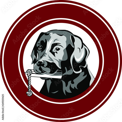 Color illustration of a guard dog in the red circle.