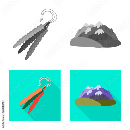 Vector design of culture and sightseeing sign. Collection of culture and originality stock vector illustration.