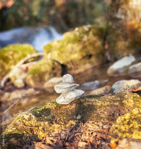 Zen balance stone in nature