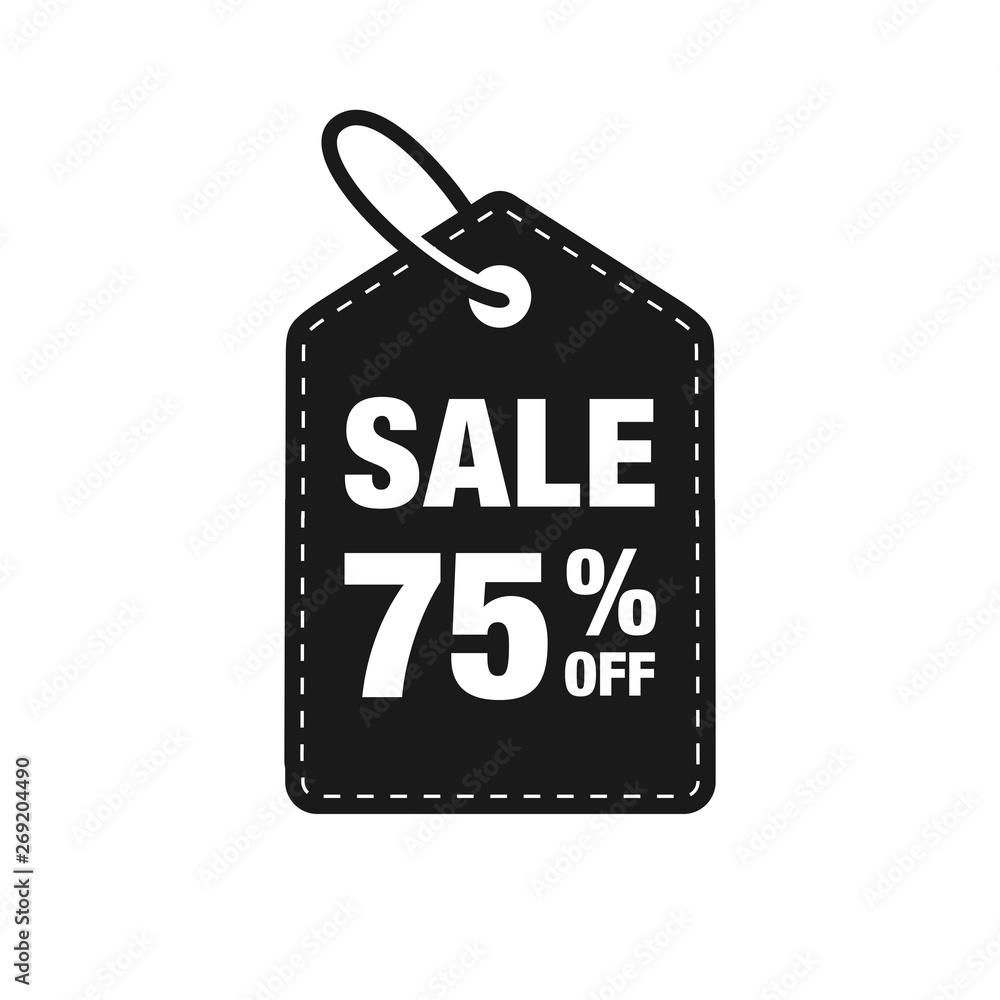 75% discount label symbols vector