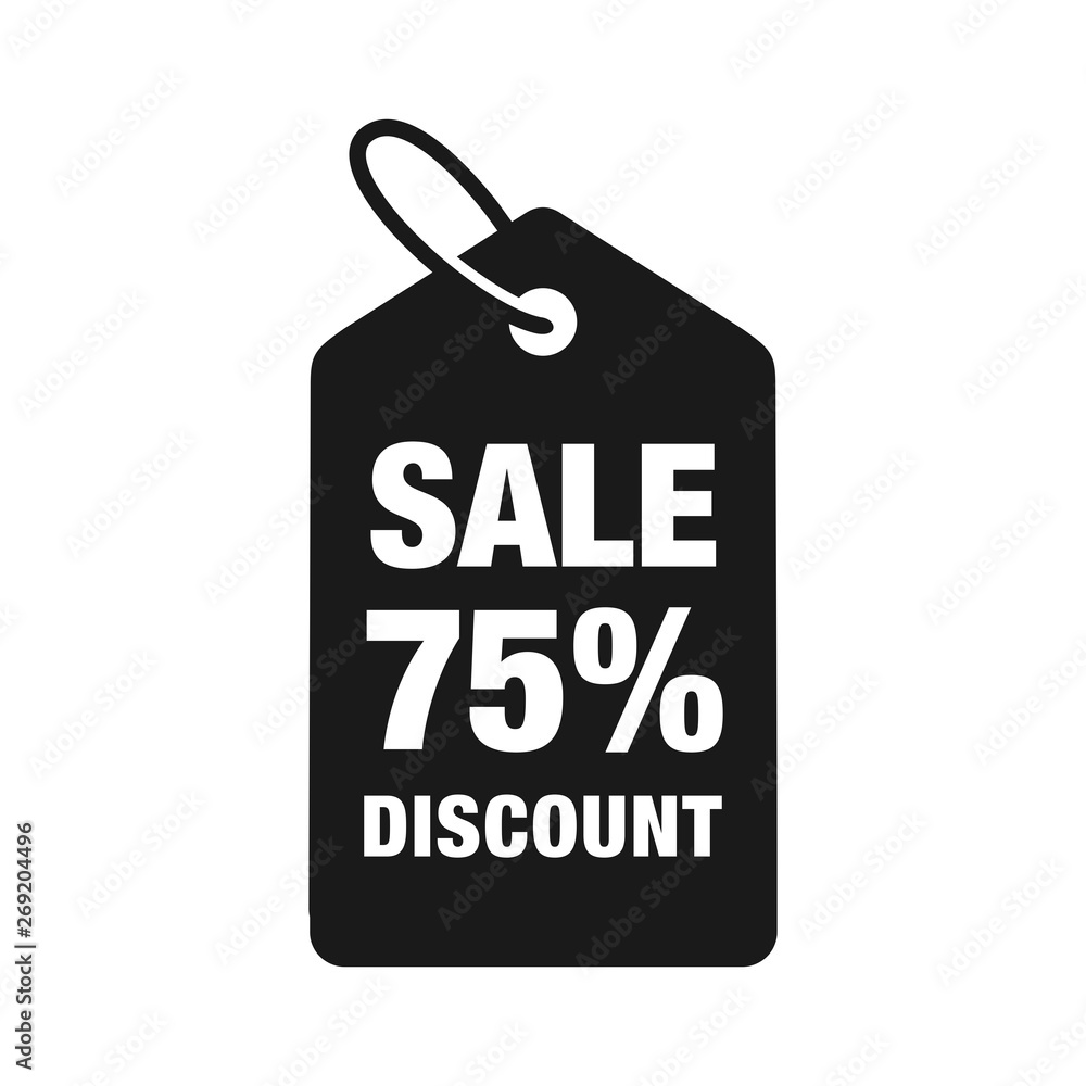 75% discount label symbols vector