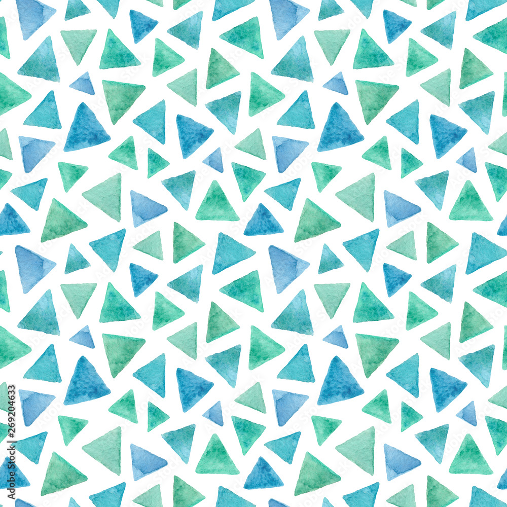 watercolor blue and green triangle abstract seamless pattern watercolor blue and green triangle abstract seamless pattern