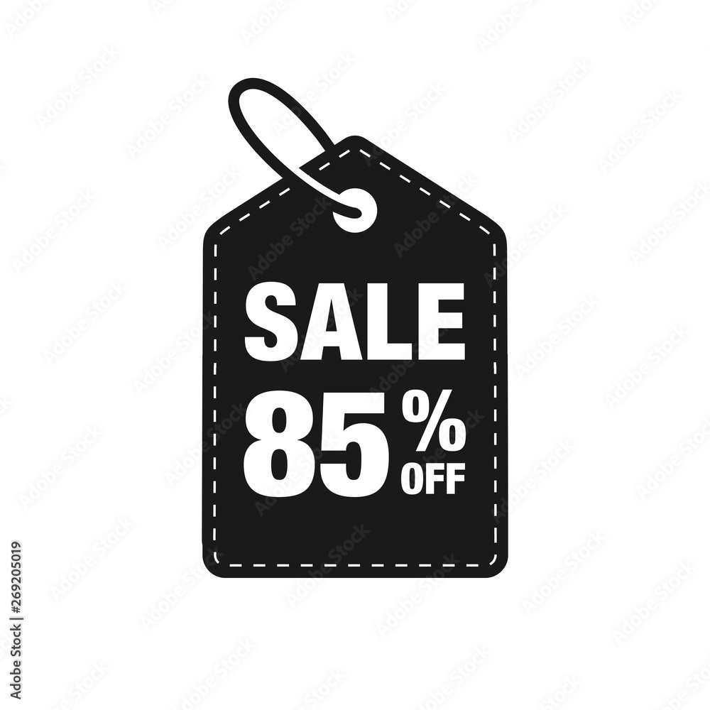 85 % discount label symbols vector