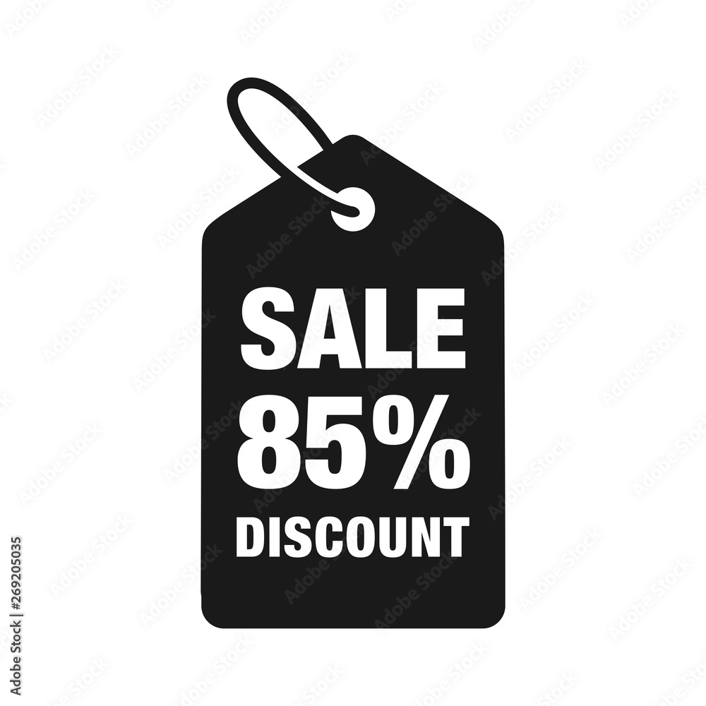 85 % discount label symbols vector