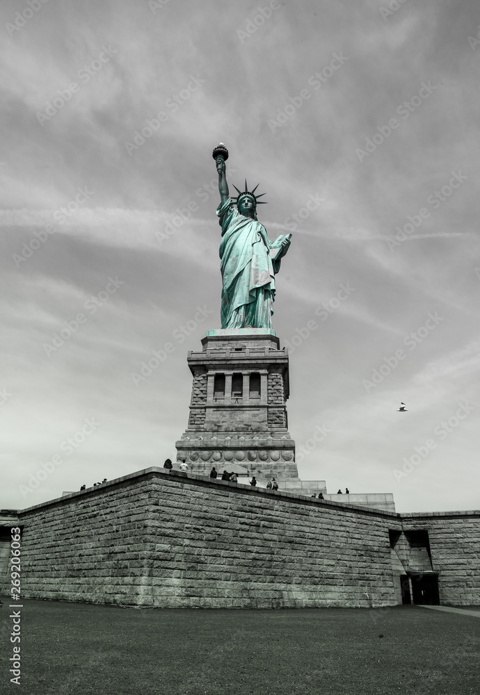 Fototapeta premium Lady Liberty - Green & Grey