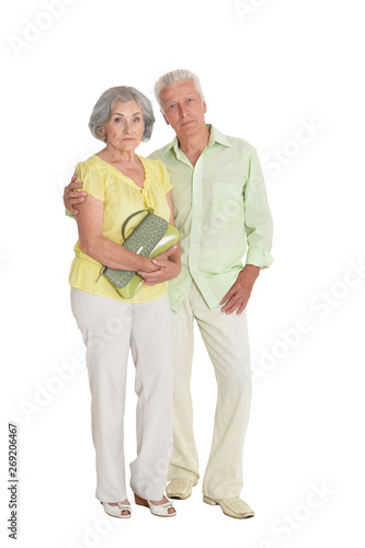 Wallpaper Mural Portrait of happy senior couple posing on white background Torontodigital.ca
