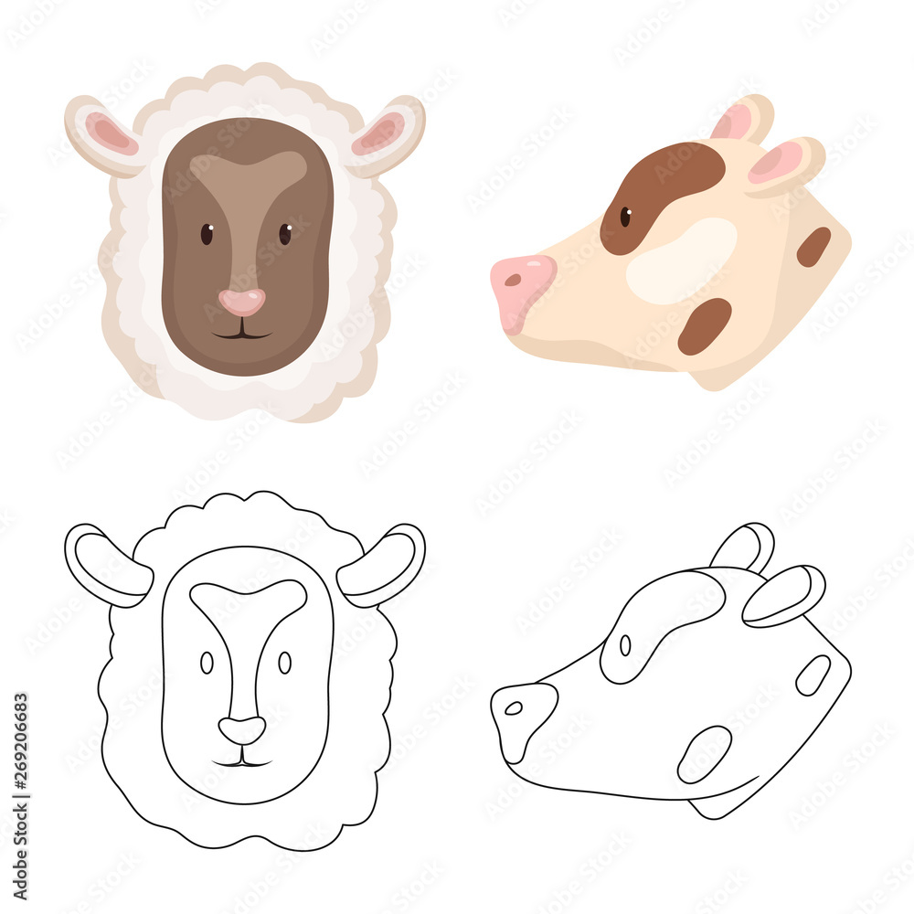 Obraz premium Vector design of agriculture and breeding icon. Set of agriculture and organic vector icon for stock.