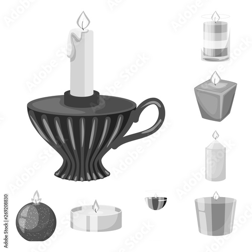 Isolated object of paraffin and fire  logo. Collection of paraffin and decoration    vector icon for stock.