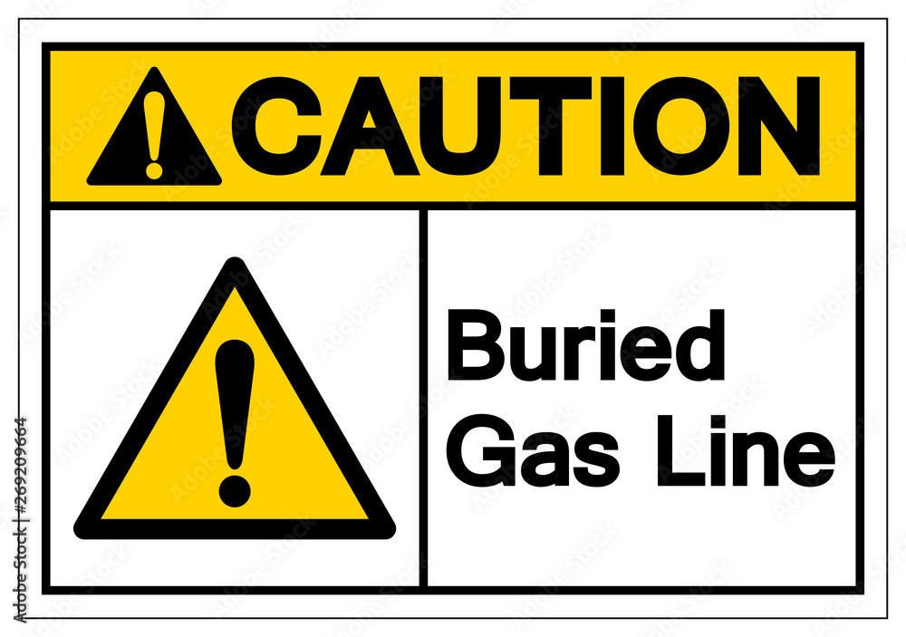 Caution Buried Gas Line Symbol Sign , Vector Illustration, Isolate On ...