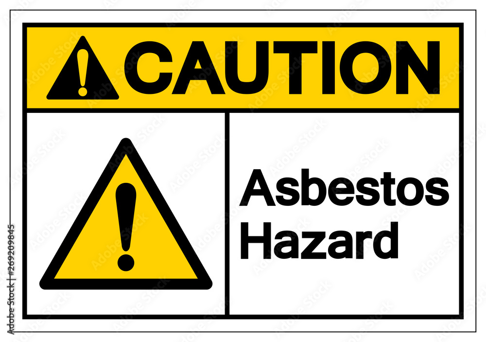 Caution Asbestos Hazard Symbol Sign, Vector Illustration, Isolated On White Background Label .EPS10 Caution Asbestos Hazard Symbol Sign, Vector Illustration, Isolated On White Background Label .EPS10