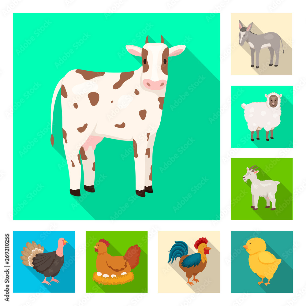 Obraz premium Vector illustration of breeding and kitchen symbol. Set of breeding and organic stock symbol for web.