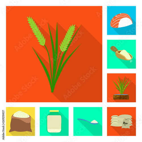 Vector illustration of raw and agricultural sign. Set of raw and ecological stock vector illustration.