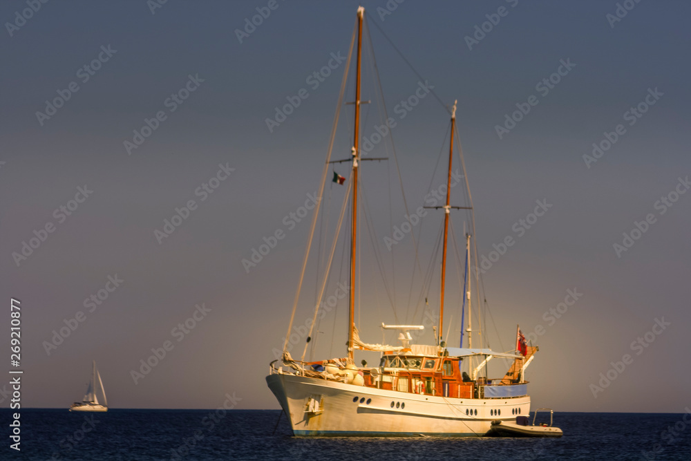 A beautiful sailing ship at anchor