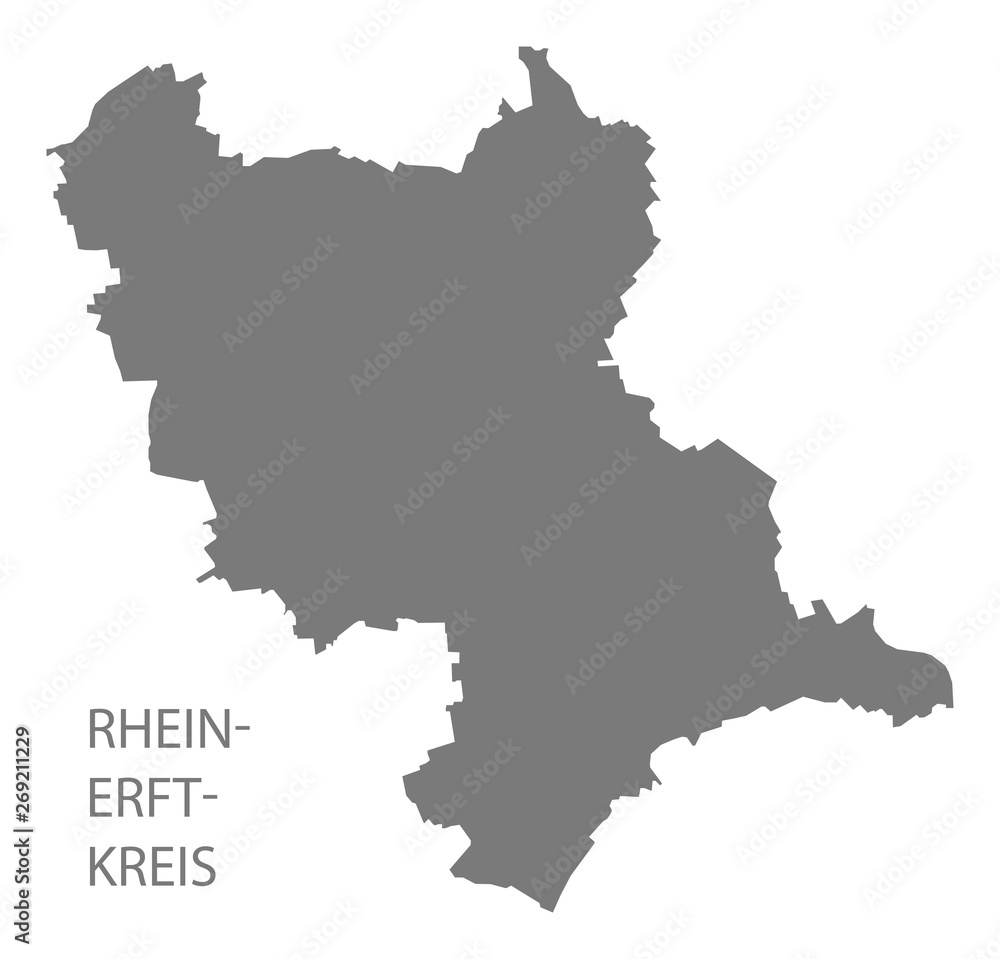 Fototapeta premium Rhein-Erft-Kreis grey county map of North Rhine-Westphalia DE