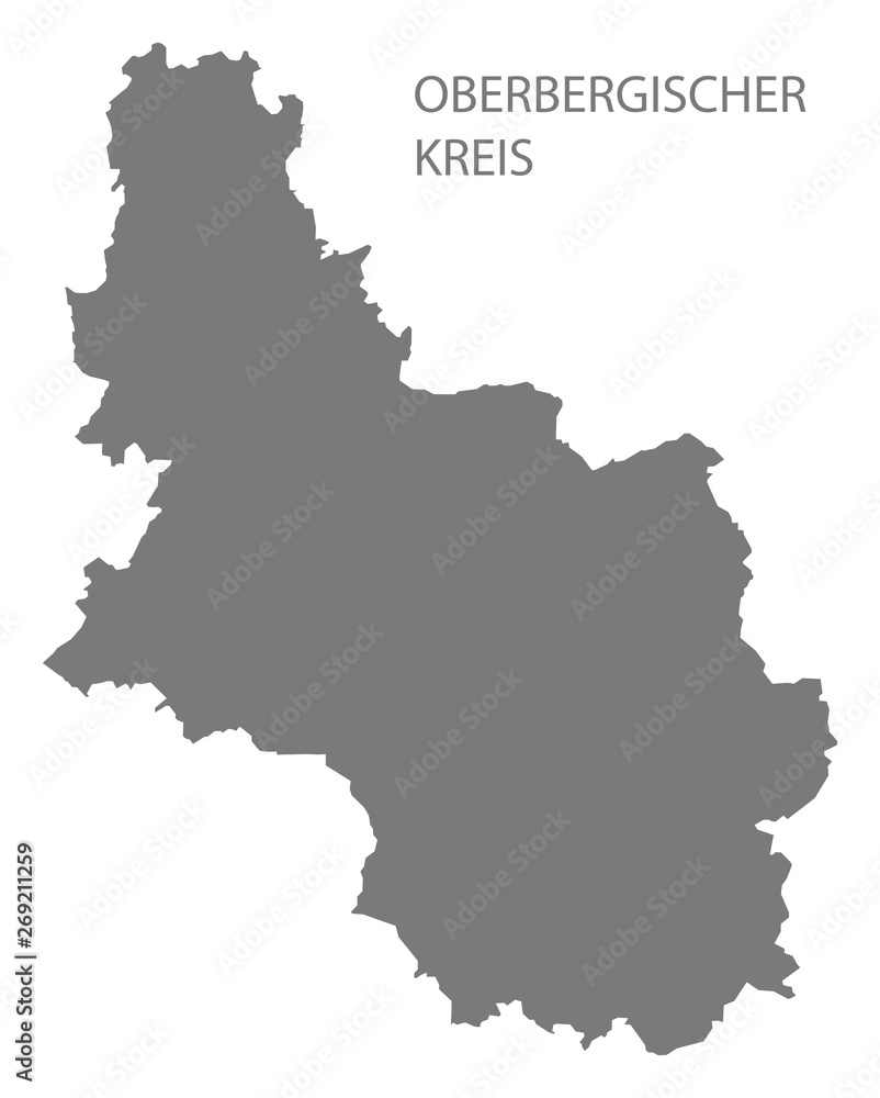 Oberbergischer Kreis grey county map of North Rhine-Westphalia DE Oberbergischer Kreis grey county map of North Rhine-Westphalia DE