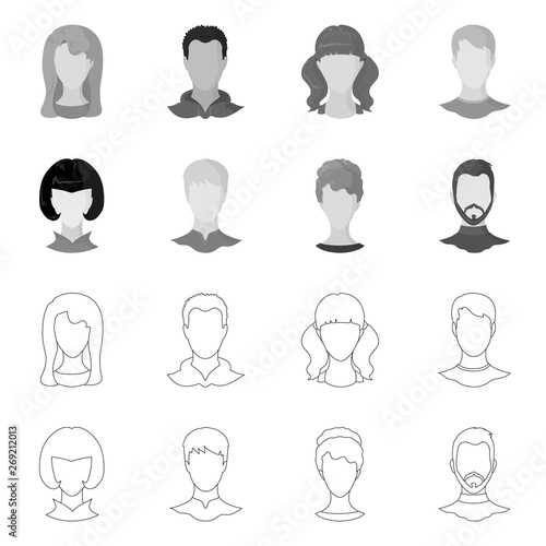 Isolated object of professional and photo logo. Collection of professional and profile stock symbol for web.