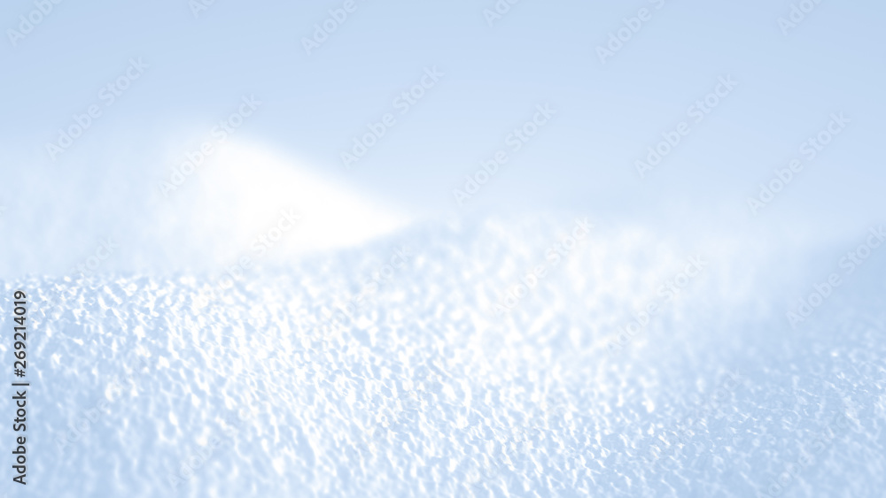 White background snow christmas, new year. 3d illustration, 3d rendering.