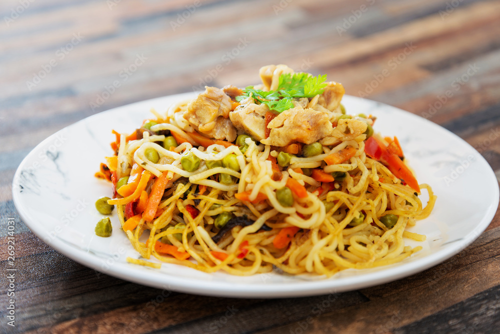 Noodles with Vegetables and Chicken Noodles with Vegetables and Chicken