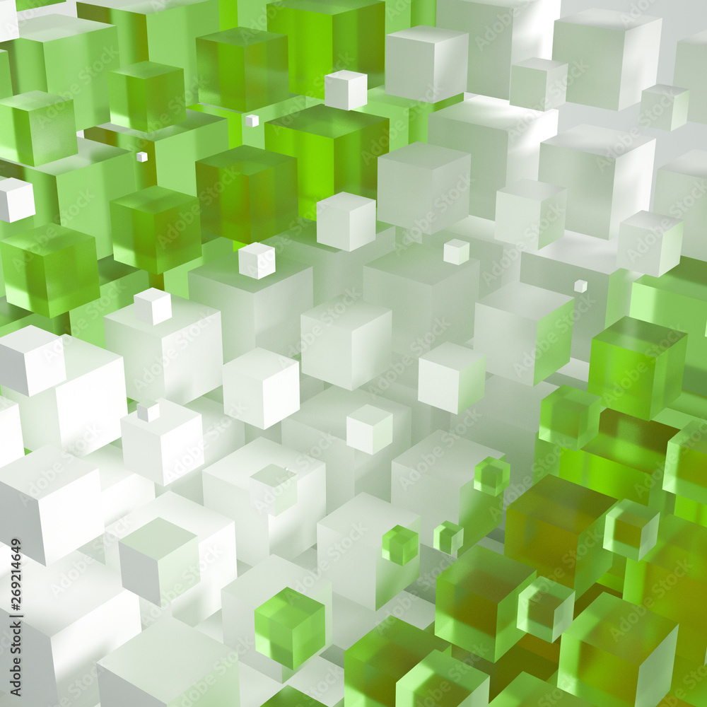 Fototapeta premium Abstract background with cube. 3d illustration, 3d rendering.