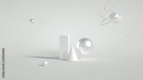 Abstract minimalism background. 3d illustration, 3d rendering.