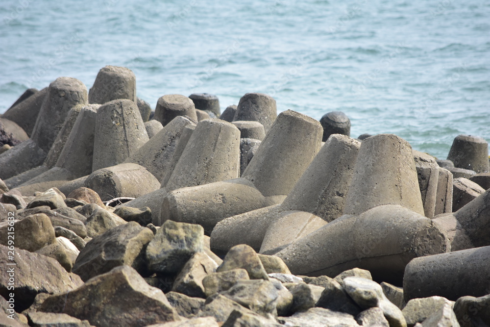 Kollam, Kerala, India: March 2, 2019 - Tangasseri Lighthouse Beach