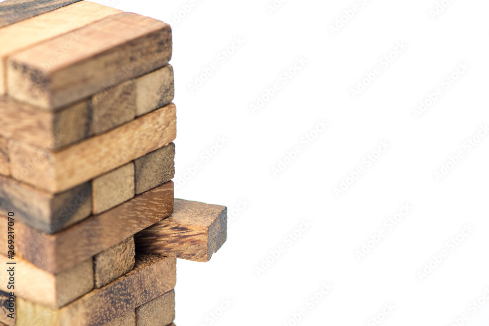 Close up jenga game, The tower from wooden blocks from the top view, Jenga. Close up jenga game, The tower from wooden blocks from the top view, Jenga.