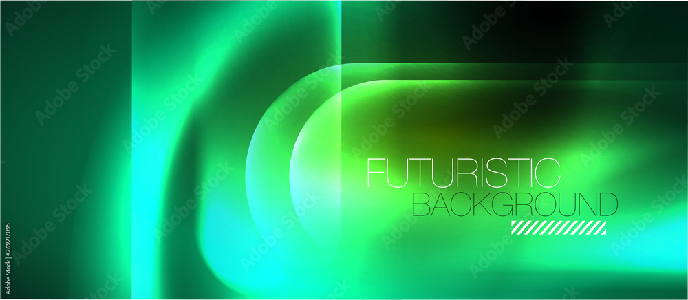 Neon glowing techno lines, blue hi-tech futuristic abstract background template Neon glowing techno lines, blue hi-tech futuristic abstract background template