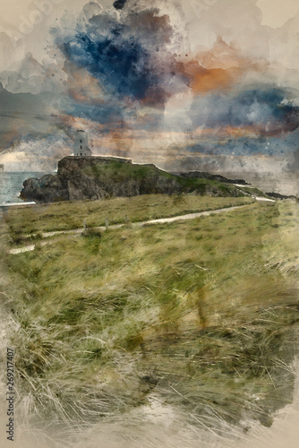 Watercolor painting of Land...